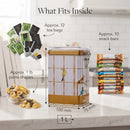 Maria Roma Bird Cage Rectangular Metal Storage Tin with Clear Wire-Clasp Lid, 1 L