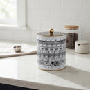 Maria Roma City Bonjour Round Metal Storage Tin with Knob Lid, 4.1 L