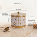 Maria Roma Bird Cage Round Metal Storage Tin with Knob Lid, 2.9 L