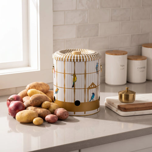 Maria Roma Bird Cage Metal Vegetable Storage Bin, 9 L