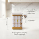 Maria Roma Bird Cage Rectangular Metal Storage Tin with Clear Wire-Clasp Lid, 1 L