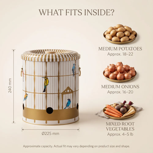 Maria Roma Bird Cage Metal Vegetable Storage Bin, 9 L