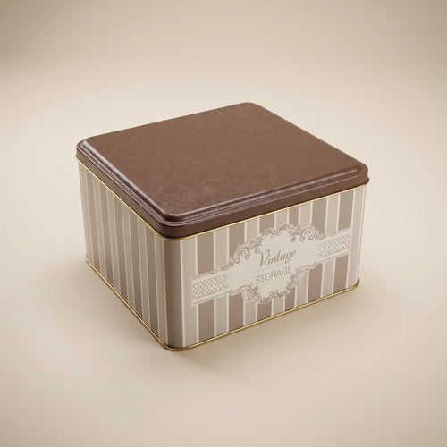 Maria Roma Elegance Square Metal Coffee Storage Tin, 3.7 L