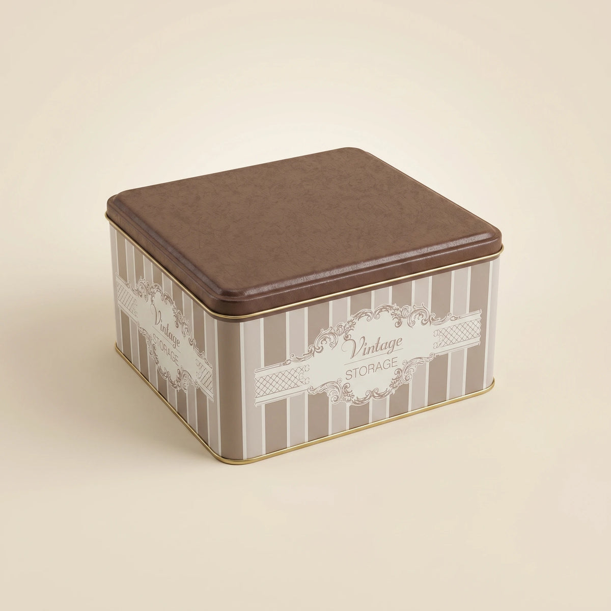 Maria Roma Elegance Square Metal Coffee Storage Tin, 3.7 L