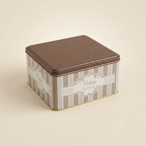 Maria Roma Elegance Square Metal Coffee Storage Tin, 3.7 L