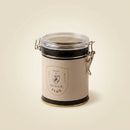 Maria Roma Azura Round Metal Coffee Storage Tin with Clear Wire-Clasp Lid, 0.6 L
