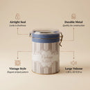 Maria Roma Elegance Round Metal Sugar Storage Tin with Clear Wire-Clasp Lid, 1.1 L