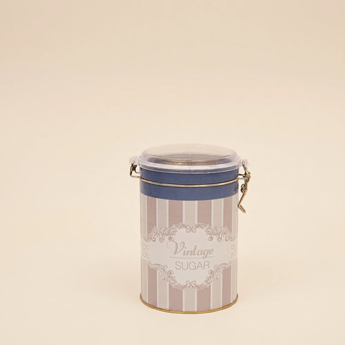 Maria Roma Elegance Round Metal Sugar Storage Tin with Clear Wire-Clasp Lid, 1.1 L
