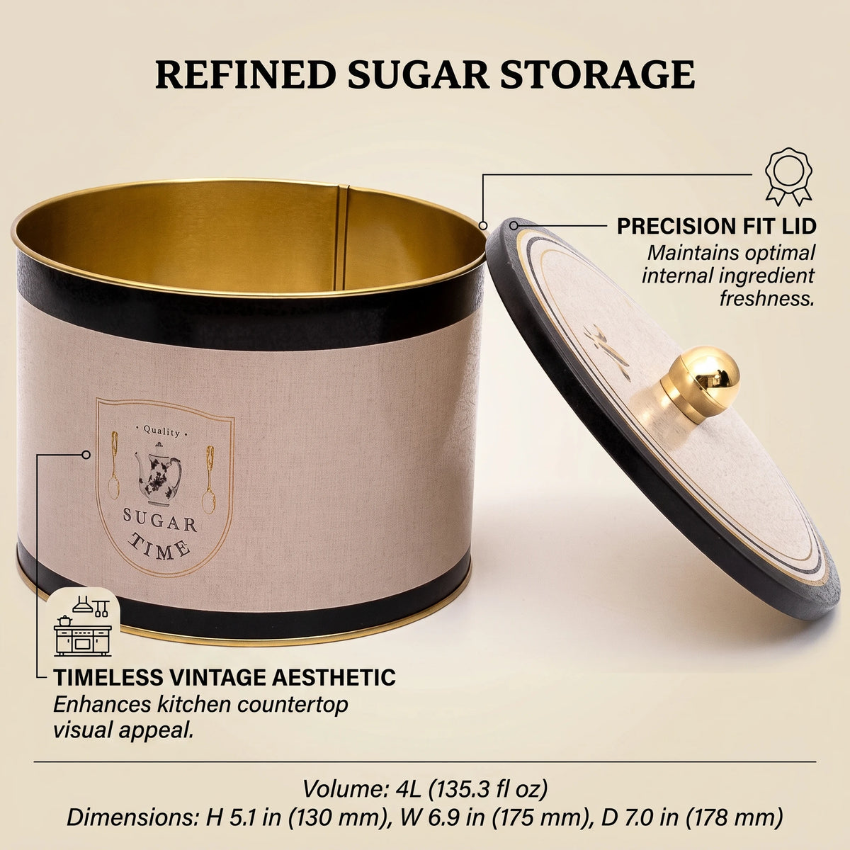 Maria Roma Tales Round Metal Storage Tin