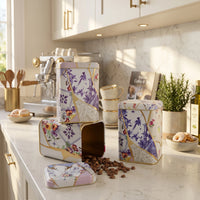 Maria Roma Kintsugi Square Metal Storage Tin Set of 3, 8.7 × 8.7 × 12.5 cm