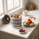 Maria Roma City Bonjour Round Metal Storage Tin with Knob Lid, 2.1 L