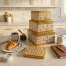 MARIA ROMA Bird Cage 3-Piece Coffee Sugar Tea Bin Set - Square Metal Canisters