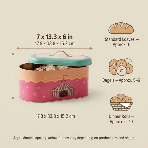 Maria Roma Spring Metal Bread Box, 7 L