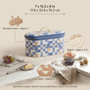 Maria Roma Blue Checkers Metal Bread Box, 7 L