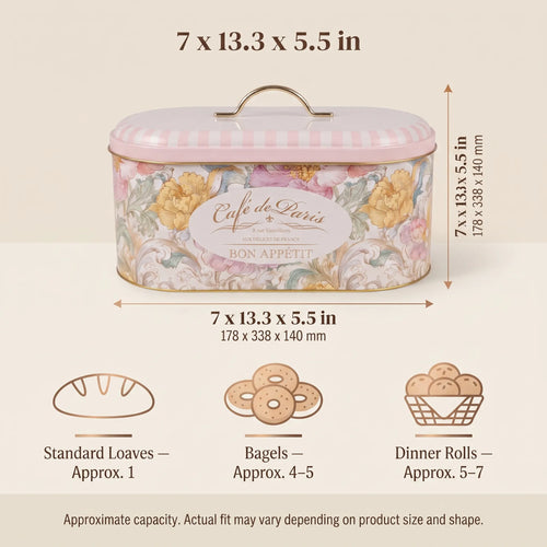 Maria Roma Decorative Metal Storage Tin, 5.5 L