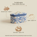 Maria Roma Blue Checkers Metal Bread Box, 7 L