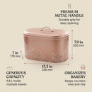 Maria Roma Bakery Rose Gold Metal Bread Box, 10.4 L