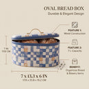 Maria Roma Blue Checkers Metal Bread Box, 7 L