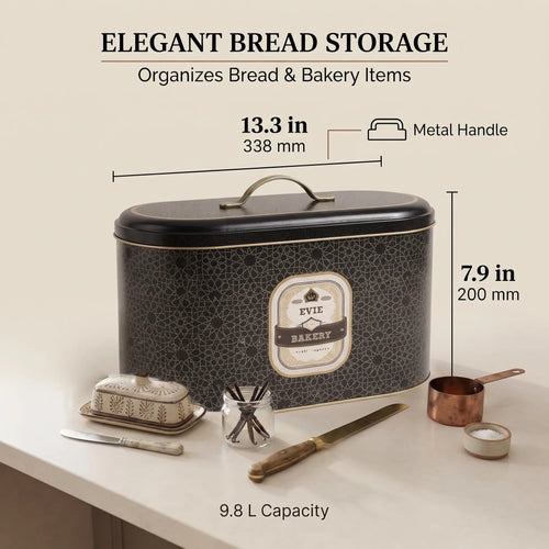 Maria Roma Trellis Bakery Metal Bread Box, 10.4 L