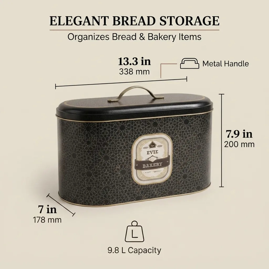 Maria Roma Trellis Bakery Metal Bread Box, 10.4 L