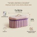 Maria Roma Pink Checkers Metal Bread Box, 7 L, 17.8 × 33.8 × 15.2 cm