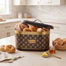 Maria Roma Art Deco Metal Bread Box, 10.4 L