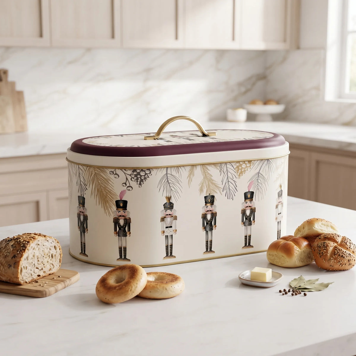 Maria Roma Feel Moods Happy Metal Bread Box, 7 L
