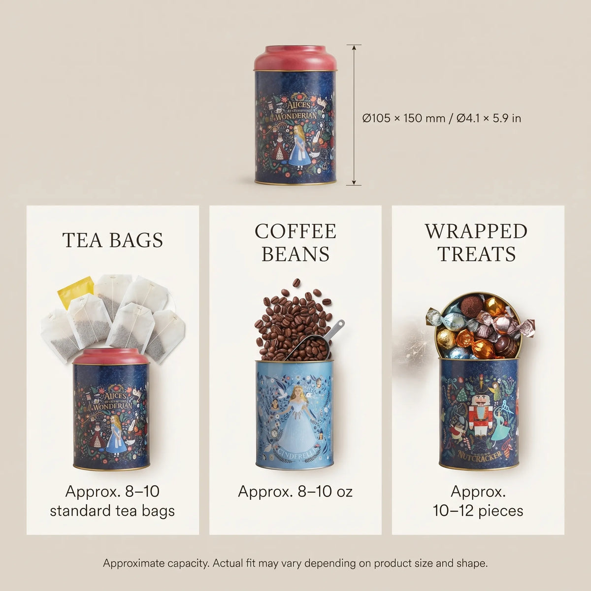 Maria Roma Tales Round Metal Storage Tin Set of 3