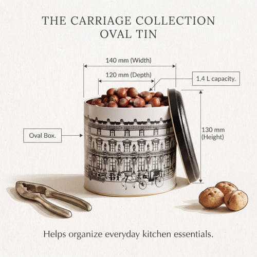 Maria Roma City Oval Metal Storage Tin, 1.4 L