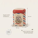 Maria Roma Post Square Metal Tea Storage Tin, 1.4 L