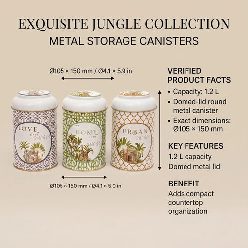 Maria Roma Forrest Round Metal Storage Tin Set of 3