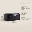 Maria Roma Black Prism Metal Bread Box, 11.8 L