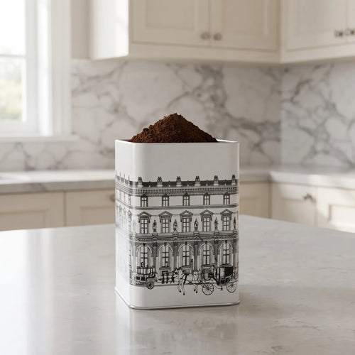 Maria Roma City Square Metal Coffee Storage Tin, 1.7 L