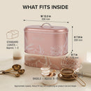 Maria Roma Bakery Rose Gold Metal Bread Box, 10.4 L