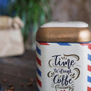 Maria Roma Post Square Metal Coffee Storage Tin, 1.4 L