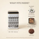 Maria Roma City Square Metal Coffee Storage Tin, 1.7 L