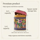 Maria Roma Sunflower Square Metal Sugar Storage Tin, 1.4 L