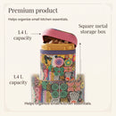 Maria Roma Sunflower Square Metal Sugar Storage Tin, 1.4 L