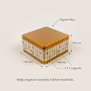 Maria Roma Bird Cage Gold Square Metal Storage Tin, 3.7 L