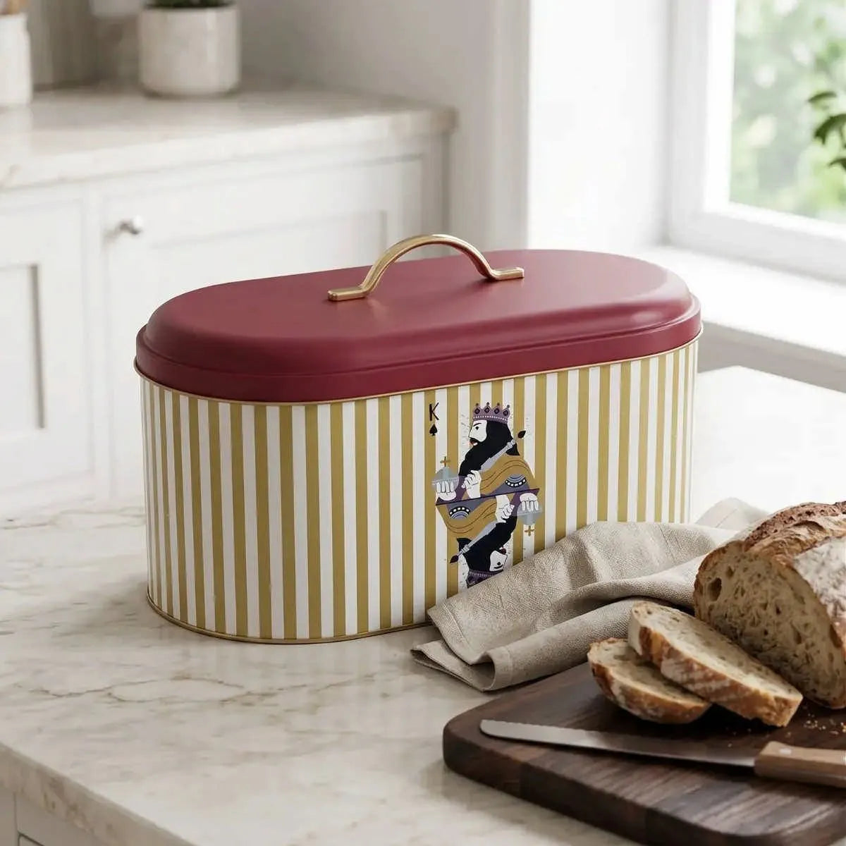 Maria Roma Her Lines Metal Bread Box, 7 L