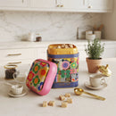 Maria Roma Sunflower Square Metal Sugar Storage Tin, 1.4 L