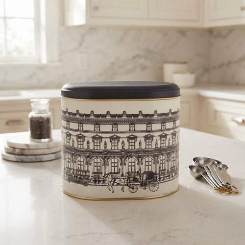 Maria Roma City Oval Metal Storage Tin, 1.4 L