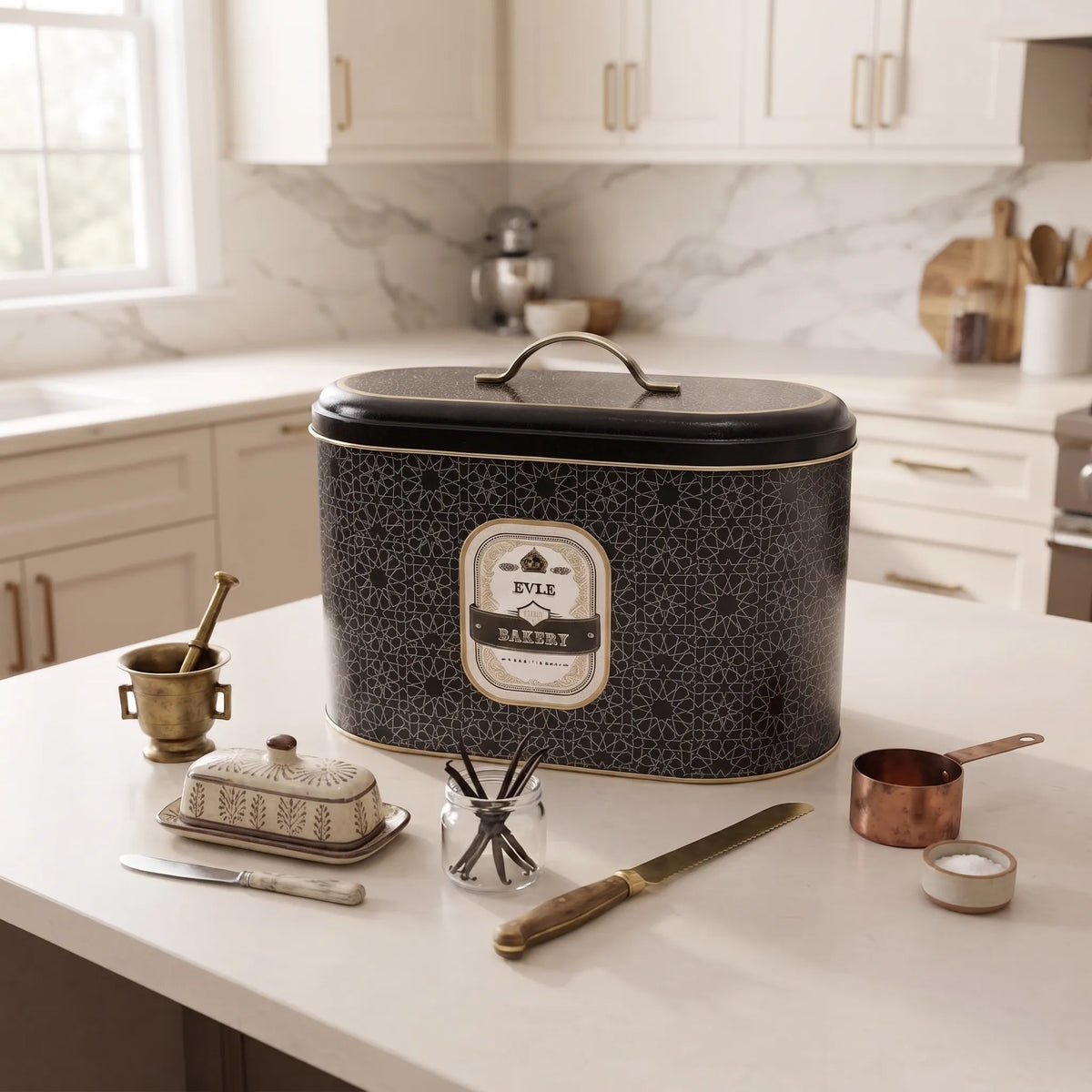 Maria Roma Trellis Bakery Metal Bread Box, 10.4 L