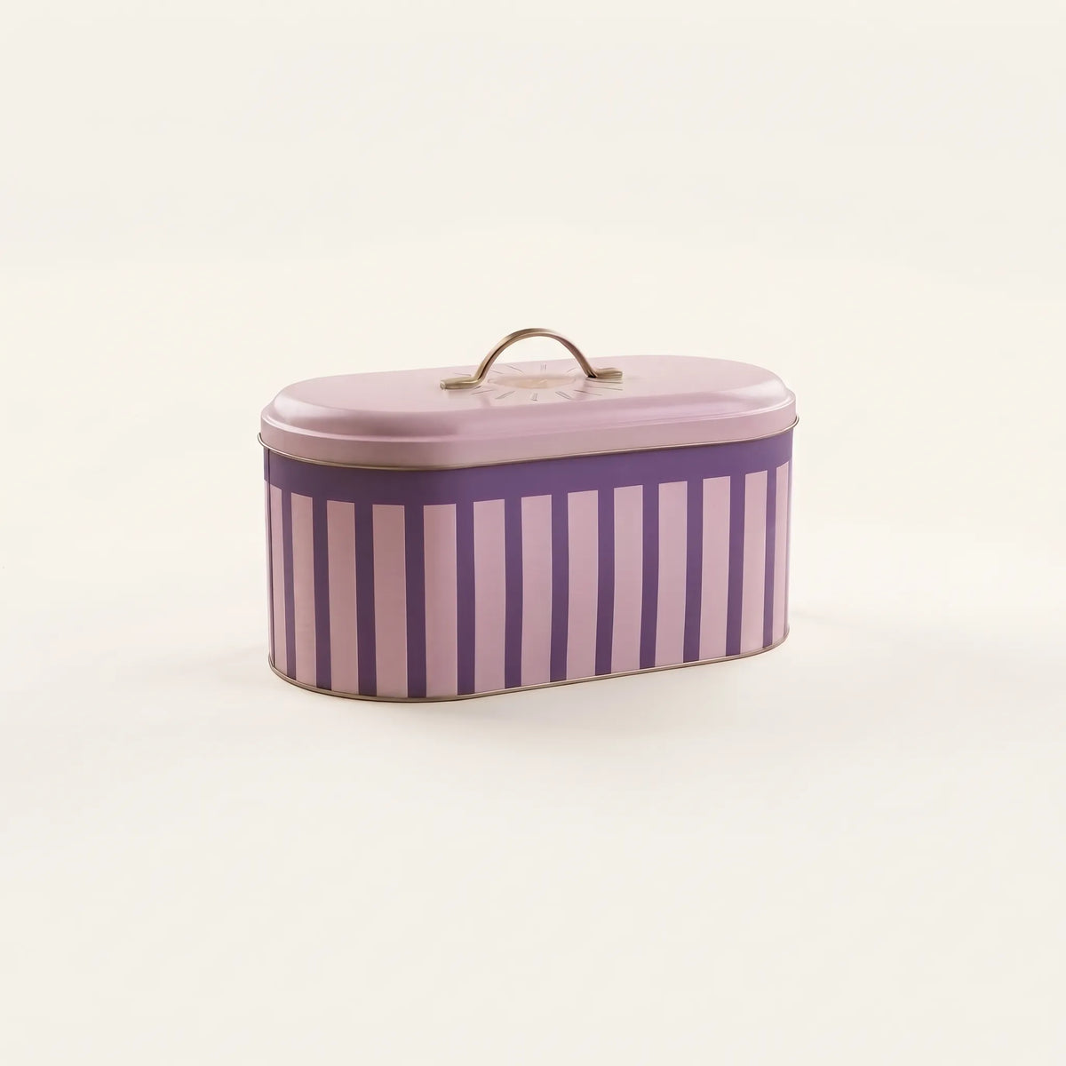 Maria Roma Pink Checkers Metal Bread Box, 7 L, 17.8 × 33.8 × 15.2 cm