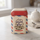 Maria Roma Post Square Metal Tea Storage Tin, 1.4 L