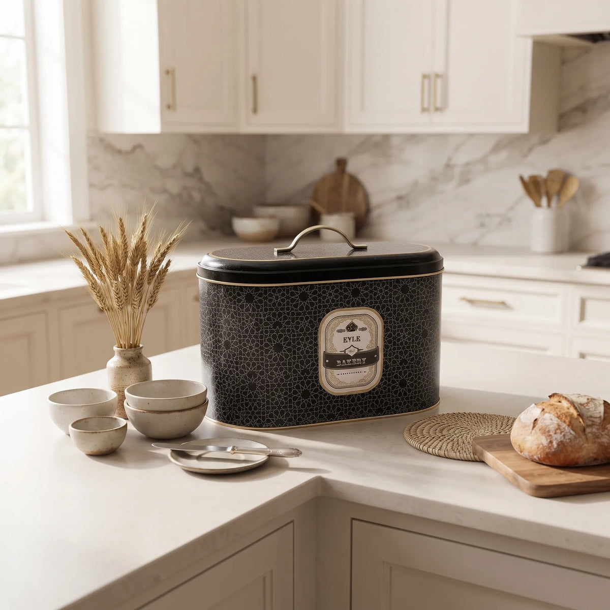 Maria Roma Trellis Bakery Metal Bread Box, 10.4 L