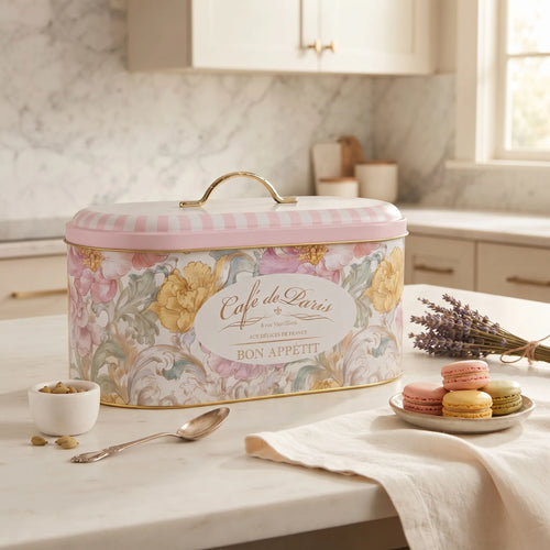 Maria Roma Decorative Metal Storage Tin, 5.5 L