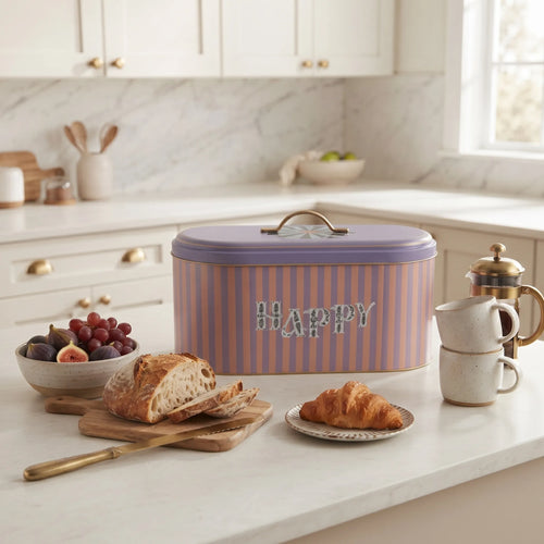 Maria Roma Golden March Metal Bread Box, 7 L