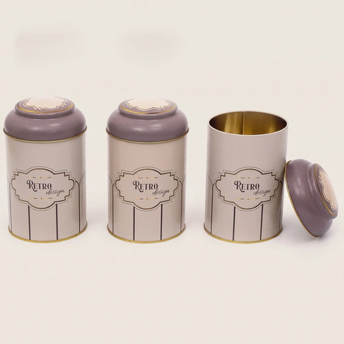 Maria Roma Retro Round Metal Storage Tin Set of 3