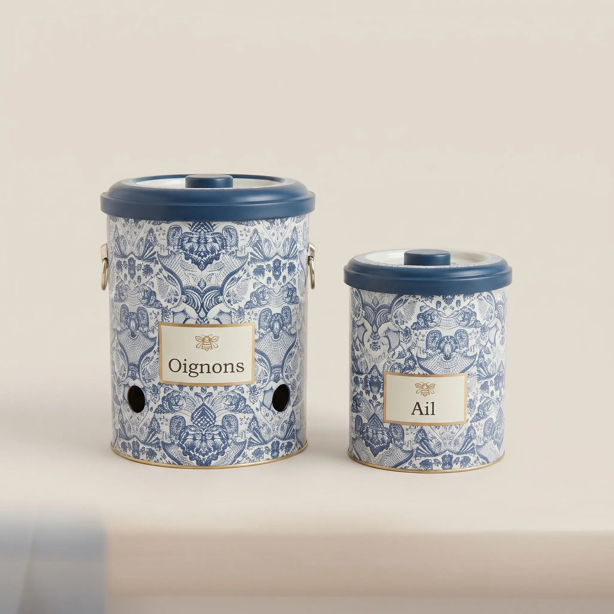 Maria Roma Azulejos Metal Vegetable Storage Set